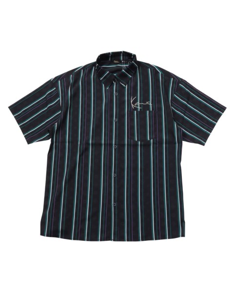 Karl Kani] ドロップショルダー マルチストライプ柄 半袖 シャツ