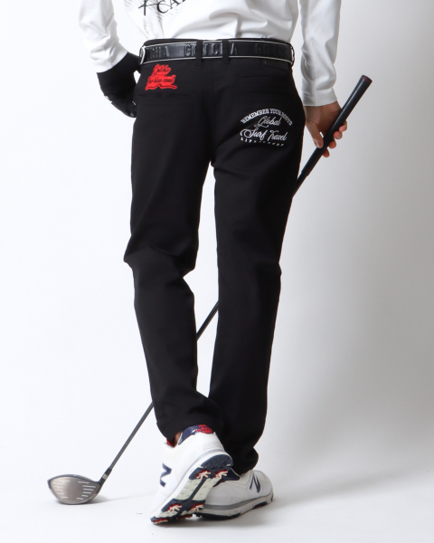 出産祝い GOTCHA GOLF] ロングパンツ ワッペン プレミアム ストレッチ メンズウェア