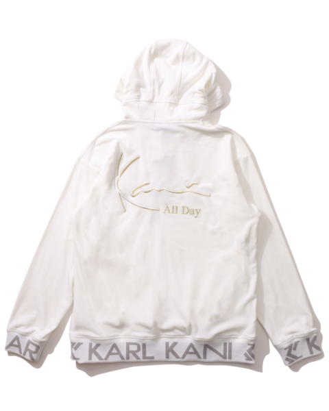 Karl Kani] シャギー 両面 ボア ハーフジップ プルパーカー Karl Kani