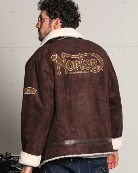 Norton] PU ライン フェイクムートン ジャケット Norton PEET