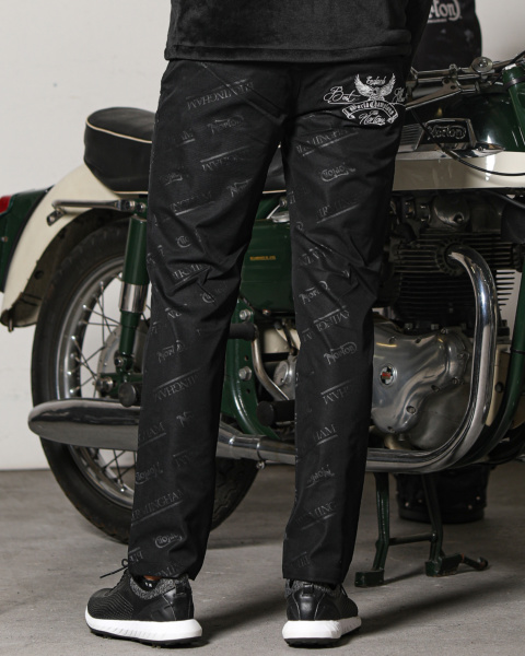 Nortonゴルフメンズロゴ入りブラックパンツ Norton GOLF] 撥水 ストレッチ エンボス パンツ Norton PEET