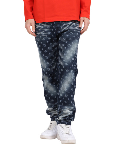 Karl Kani] ストレッチ モノグラム デニムパンツ Karl Kani PEET