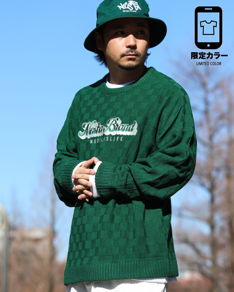 NESTA BRAND] ウォッシャブル スクエア ジャカード クルー