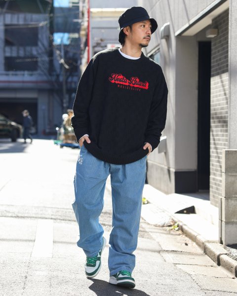 NESTA BRAND] ウォッシャブル スクエア ジャカード クルー