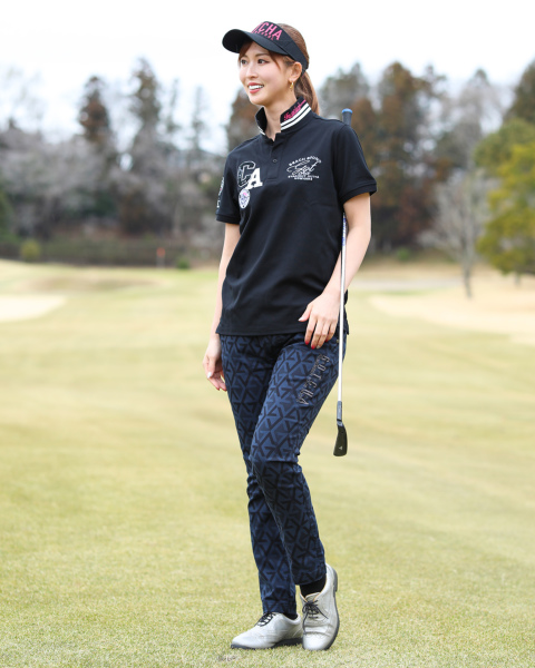 GOTCHA GOLF] UVカット 鹿の子 ワッペン ベーシック ポロ GOTCHA
