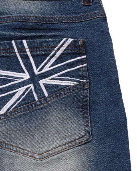 【接触冷感】【XL】Norton ストレッチ 刺繍 ライダースデニム Norton] 接触冷感 ストレッチ ライダース デニムショーツ Norton