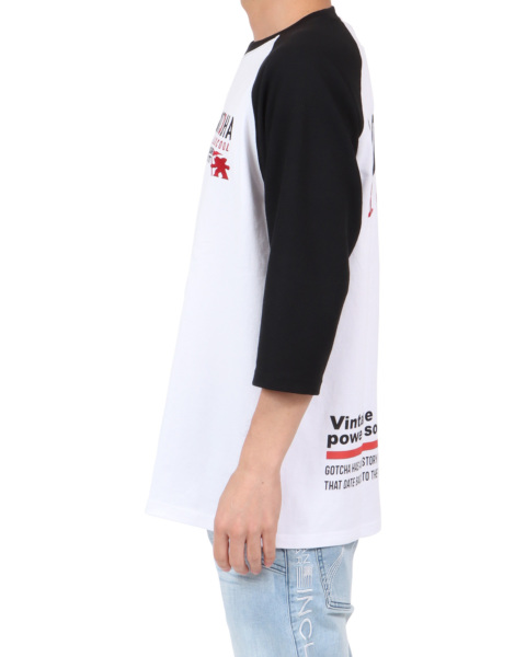 GOTCHA] ラグラン ワッペン 7分袖 Tシャツ GOTCHA PEET