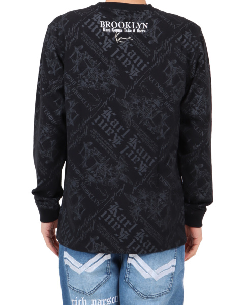 Karl Kani - 【オシャレ☆KARL KANI】黒　グレー　ひし形　編みニットベスト　サイズS Karl Kani - 【オシャレ☆KARL KANI】黒 グレー ひし形 編み