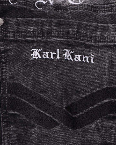 Karl Kani] Stretch ブラック ケミカルウォッシュ カーゴ Jeans