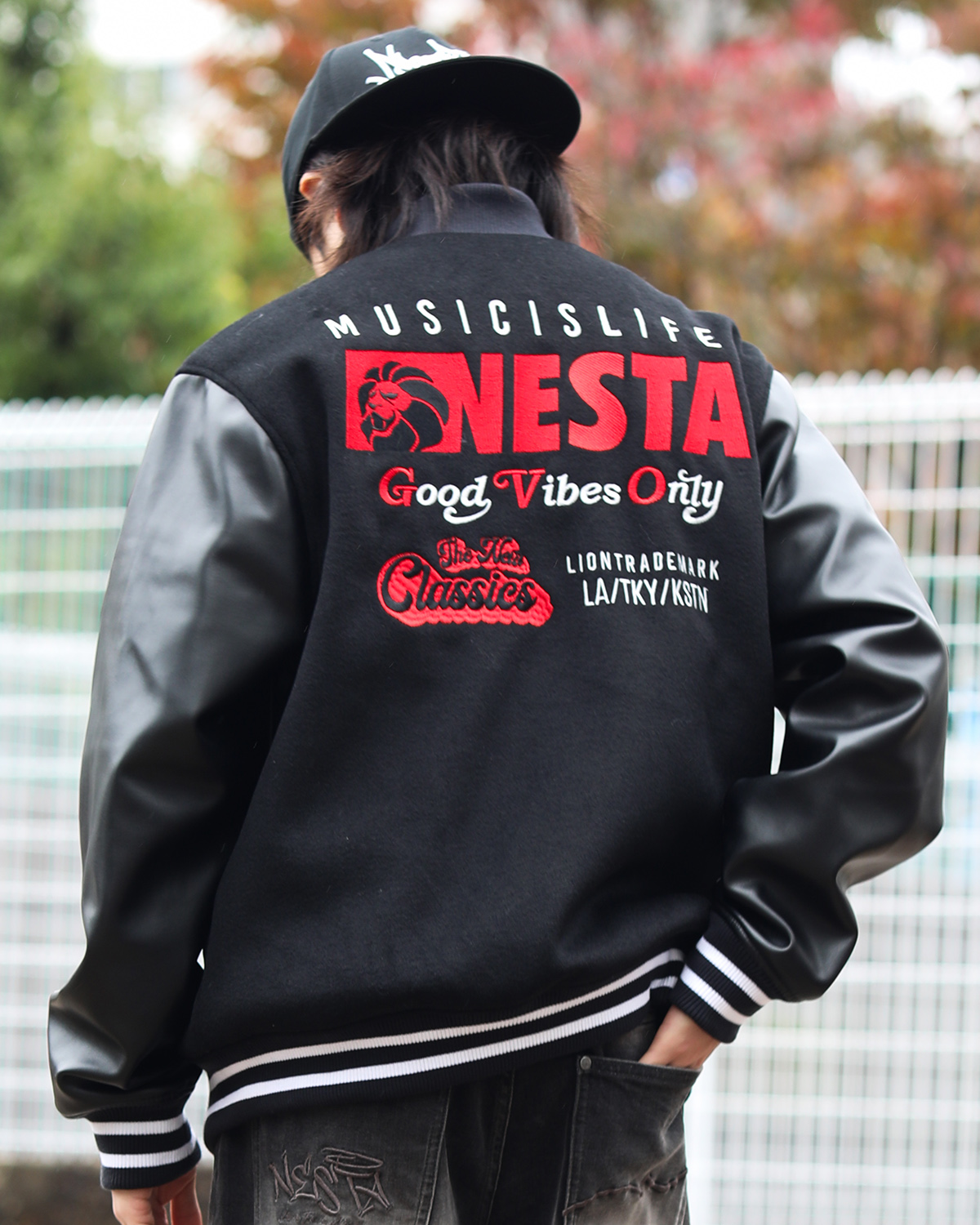 NESTA BRAND] ロゴ 刺繍 スタジャン NESTA BRAND PEETファミリー