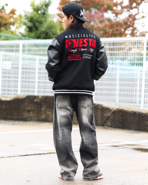 NESTA BRAND] ロゴ 刺繍 スタジャン NESTA BRAND PEETファミリー